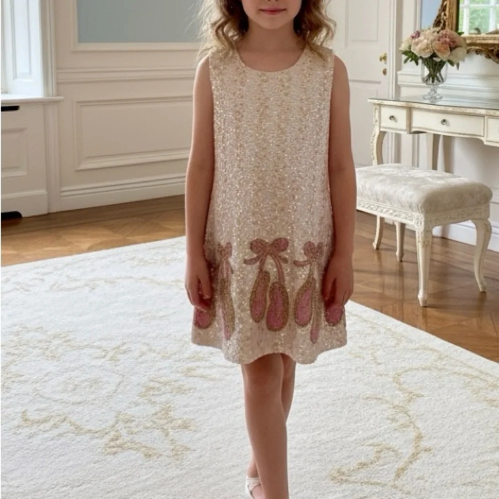 Little‎ attitudes by Debra hand, beaded Sequin Ballet Flats Dress